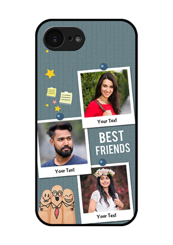 Apple iPhone 17e Custom Glass Phone Case - Sticky Frames And Friendship Design
