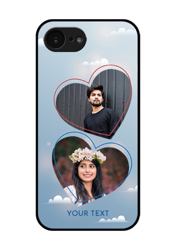 Apple iPhone 17e Custom Glass Phone Case - Blue Color Couple Design