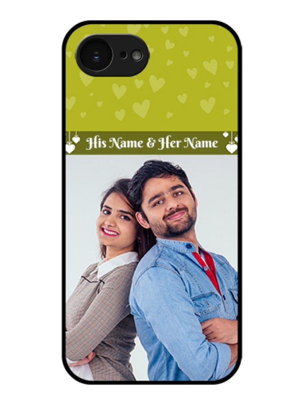 Custom Apple iPhone 17e Custom Glass Phone Case - You & Me Heart Design