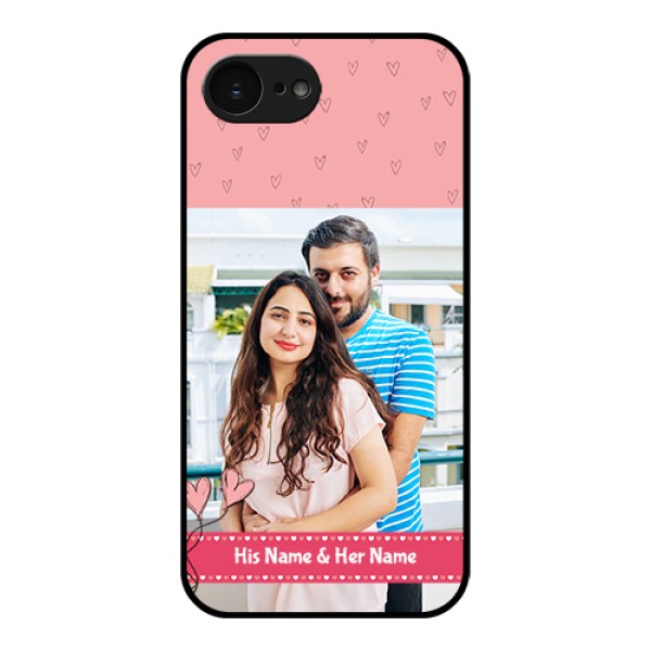 Apple iPhone 17e Custom Glass Phone Case - Love Design Peach Color