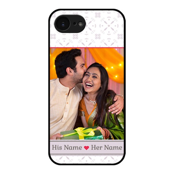 Apple iPhone 17e Custom Glass Phone Case - With Photo And Ethnic Design Apple iPhone 17e Custom Glass Phone Case - With Photo And Ethnic Design