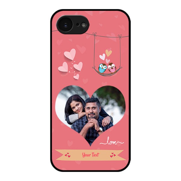 Apple iPhone 17e Custom Glass Phone Case - Peach Color Love Design