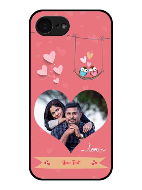 Custom Apple iPhone 17e Custom Glass Phone Case - Peach Color Love Design