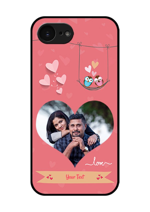 Apple iPhone 17e Custom Glass Phone Case - Peach Color Love Design