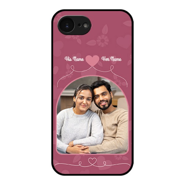 Apple iPhone 17e Custom Glass Phone Case - Love Floral Design Apple iPhone 17e Custom Glass Phone Case - Love Floral Design