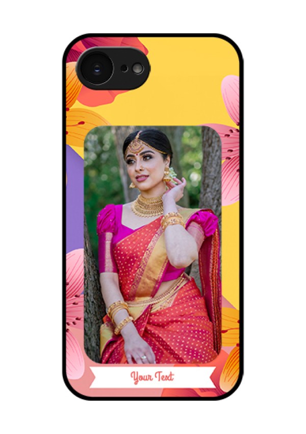 Apple iPhone 17e Custom Glass Phone Case - 3 Image With Vintage Floral Design