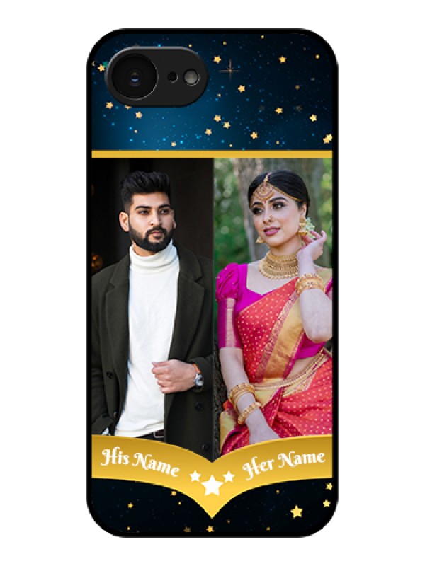 Custom Apple iPhone 17e Custom Glass Phone Case - Galaxy Stars Backdrop Design
