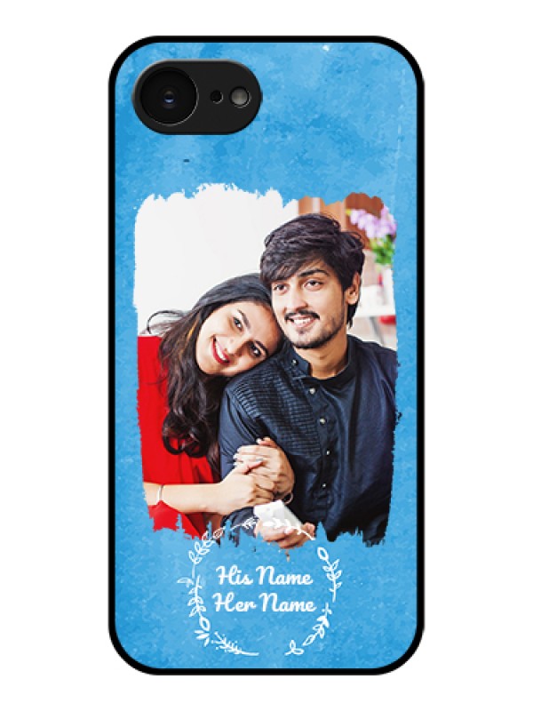 Custom Apple iPhone 17e Custom Glass Phone Case - Blue Color Vintage Design