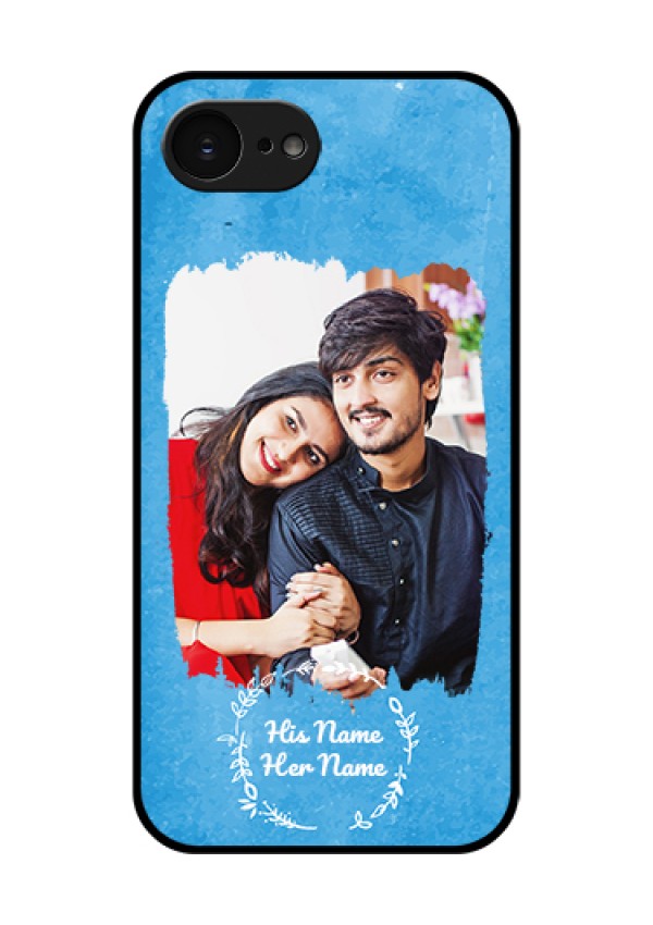 Apple iPhone 17e Custom Glass Phone Case - Blue Color Vintage Design