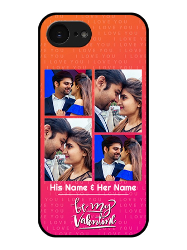 Custom Apple iPhone 17e Custom Glass Phone Case - I Love You Pink Design