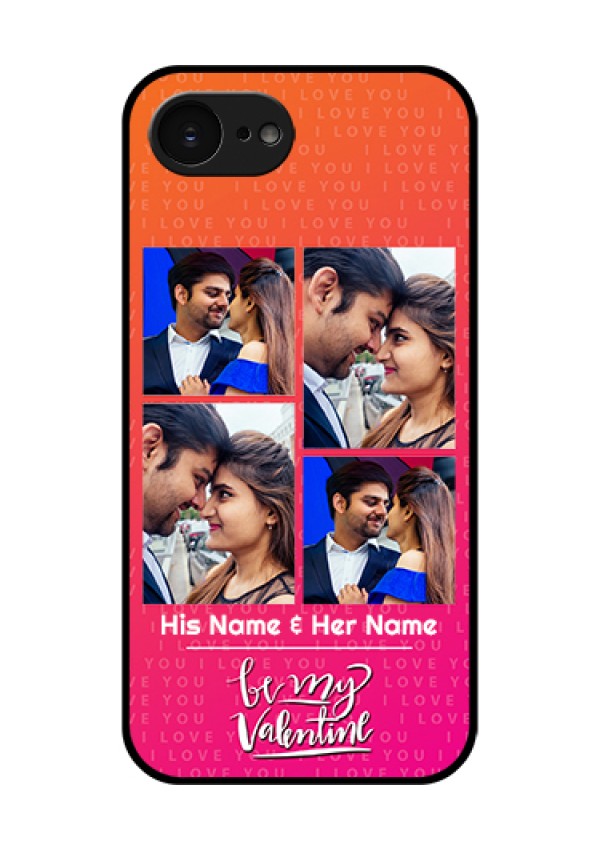 Apple iPhone 17e Custom Glass Phone Case - I Love You Pink Design