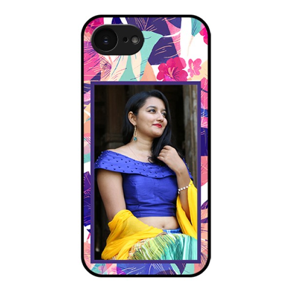 Apple iPhone 17e Custom Glass Phone Case - Abstract Floral Design Apple iPhone 17e Custom Glass Phone Case - Abstract Floral Design