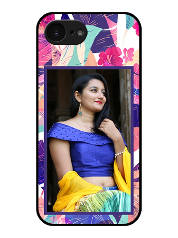 Custom Apple iPhone 17e Custom Glass Phone Case - Abstract Floral Design