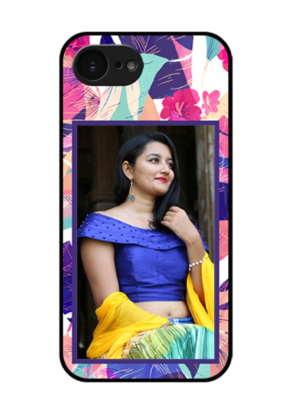Apple iPhone 17e Custom Glass Phone Case - Abstract Floral Design