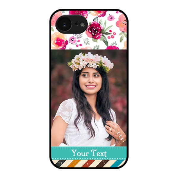 Apple iPhone 17e Custom Glass Phone Case - Water Colors Floral Design