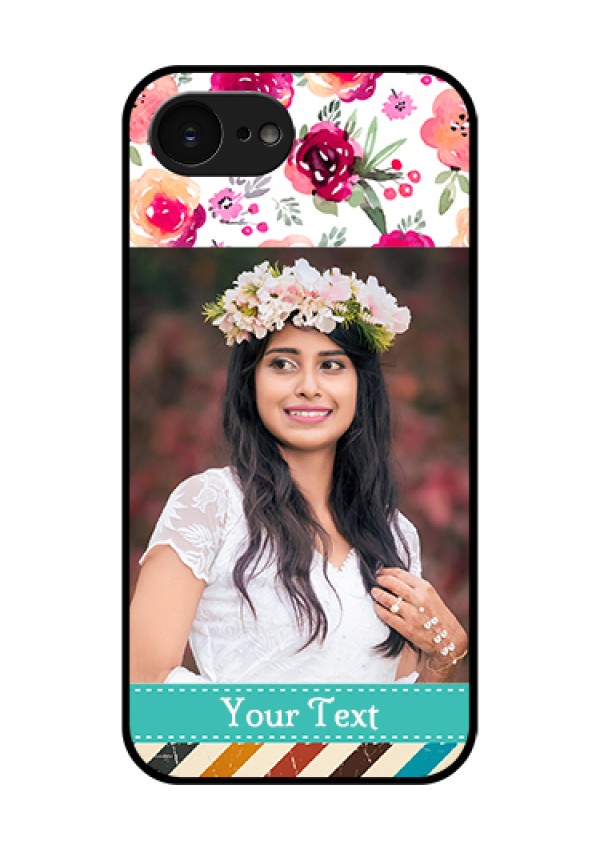 Apple iPhone 17e Custom Glass Phone Case - Water Colors Floral Design