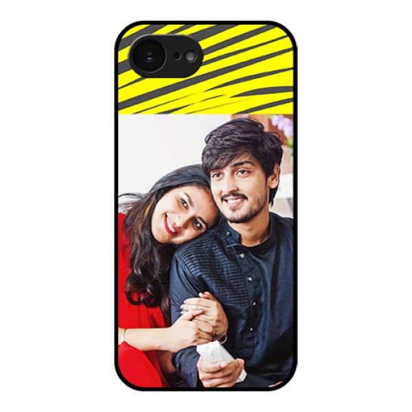 Apple iPhone 17e Custom Glass Phone Case - Yellow Abstract Design Apple iPhone 17e Custom Glass Phone Case - Yellow Abstract Design