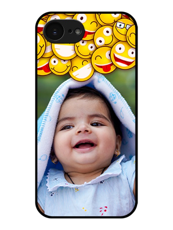 Custom Apple iPhone 17e Custom Glass Phone Case - With Smiley Emoji Design