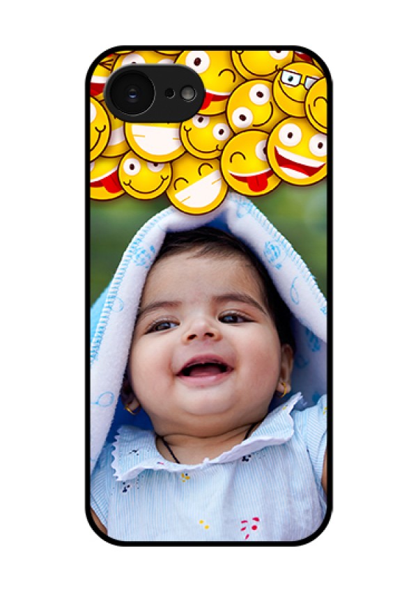 Apple iPhone 17e Custom Glass Phone Case - With Smiley Emoji Design