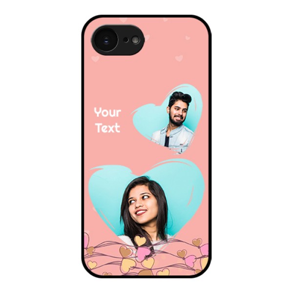Apple iPhone 17e Custom Glass Phone Case - Love Doodle Design Apple iPhone 17e Custom Glass Phone Case - Love Doodle Design
