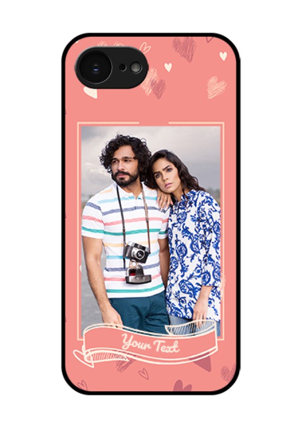 Apple iPhone 17e Custom Glass Phone Case - Love Doodle Art Design