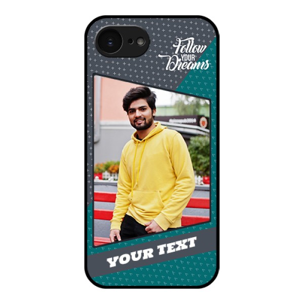Apple iPhone 17e Custom Glass Phone Case - Background Pattern Design With Quote Apple iPhone 17e Custom Glass Phone Case - Background Pattern Design With Quote