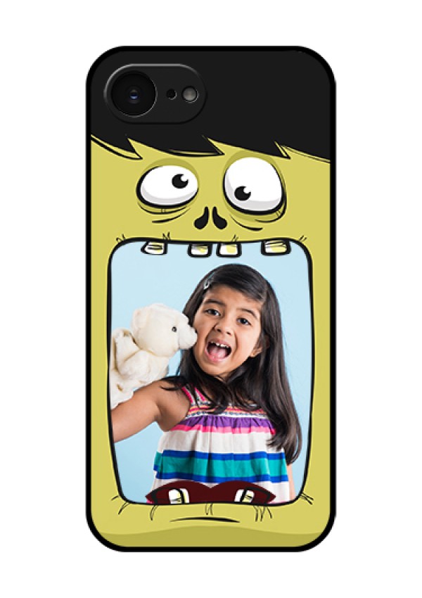 Apple iPhone 17e Custom Glass Phone Case - Cartoon Monster Back Case Design