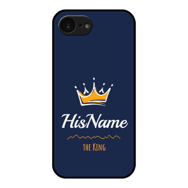 Apple iPhone 17e Custom Glass Phone Case - King With Name Design