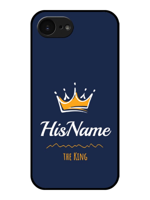 Custom Apple iPhone 17e Custom Glass Phone Case - King With Name Design