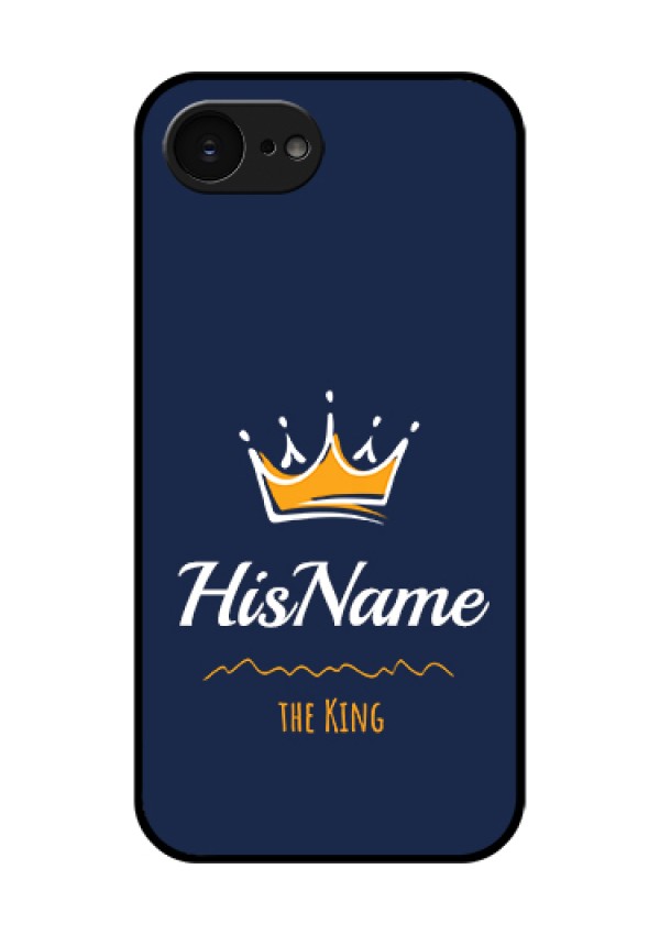 Apple iPhone 17e Custom Glass Phone Case - King With Name Design