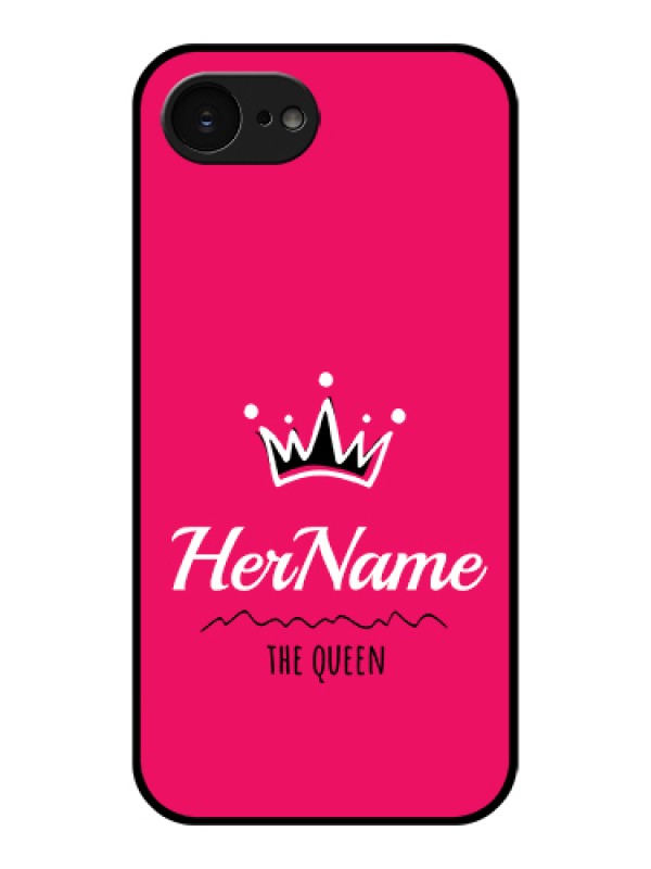Custom Apple iPhone 17e Custom Glass Phone Case - Queen With Name Design