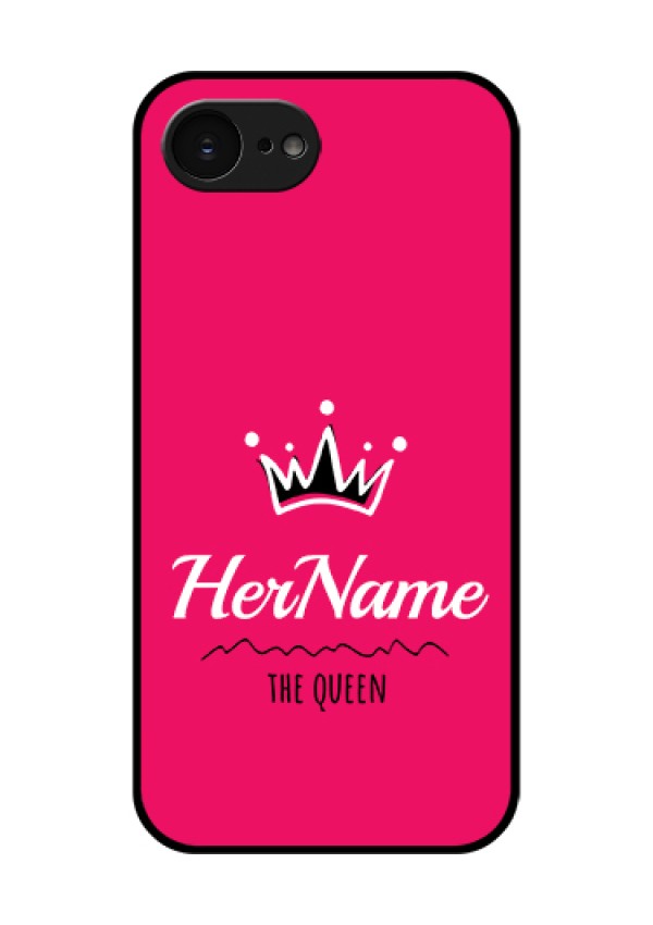 Apple iPhone 17e Custom Glass Phone Case - Queen With Name Design