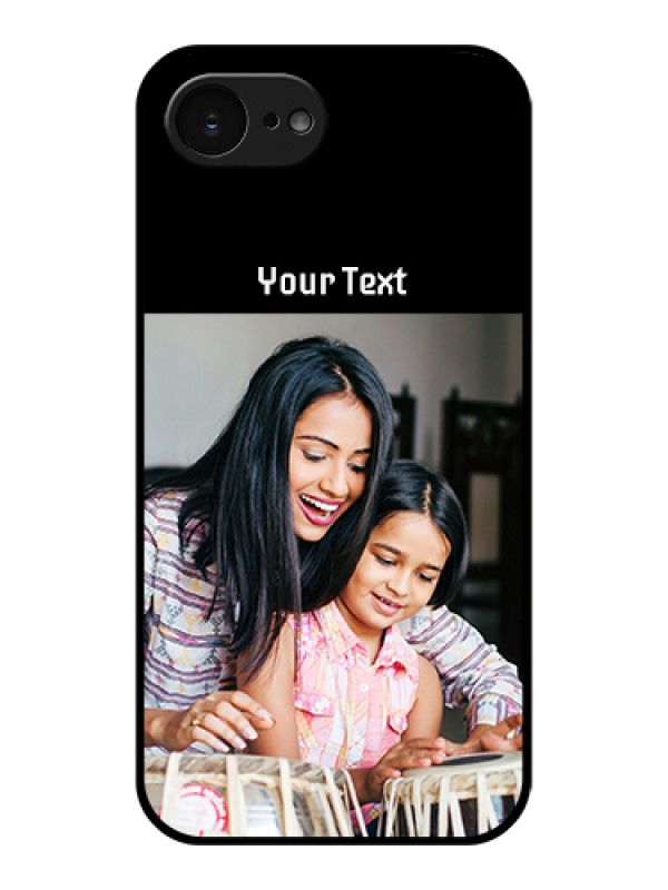 Custom Apple iPhone 17e Custom Glass Phone Case - Photo With Name Design