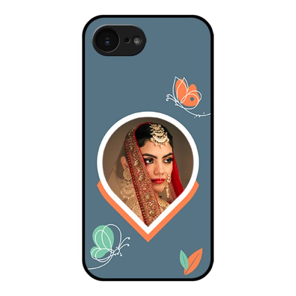 Apple iPhone 17e Custom Glass Phone Case - Droplet Butterflies Design Apple iPhone 17e Custom Glass Phone Case - Droplet Butterflies Design