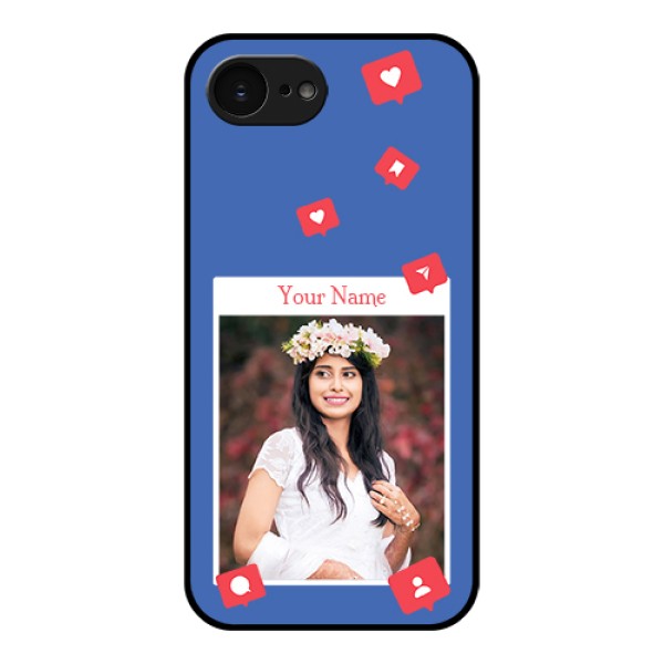 Apple iPhone 17e Custom Glass Phone Case - Like Share And Comment Design Apple iPhone 17e Custom Glass Phone Case - Like Share And Comment Design