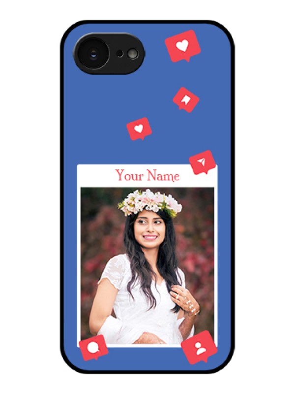 Custom Apple iPhone 17e Custom Glass Phone Case - Like Share And Comment Design