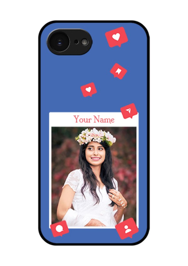 Apple iPhone 17e Custom Glass Phone Case - Like Share And Comment Design