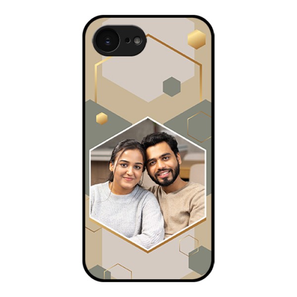 Apple iPhone 17e Custom Glass Phone Case - Stylish Hexagon Pattern Design Apple iPhone 17e Custom Glass Phone Case - Stylish Hexagon Pattern Design