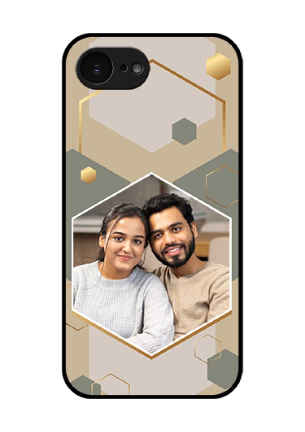 Apple iPhone 17e Custom Glass Phone Case - Stylish Hexagon Pattern Design