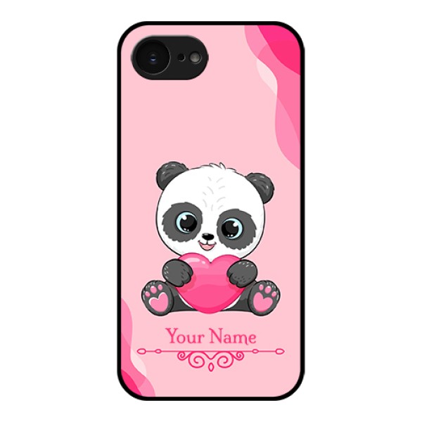 Apple iPhone 17e Custom Glass Phone Case - Cute Panda Design Apple iPhone 17e Custom Glass Phone Case - Cute Panda Design