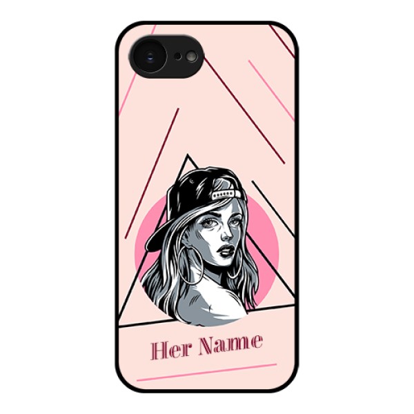 Apple iPhone 17e Custom Glass Phone Case - Rockstar Girl Design Apple iPhone 17e Custom Glass Phone Case - Rockstar Girl Design