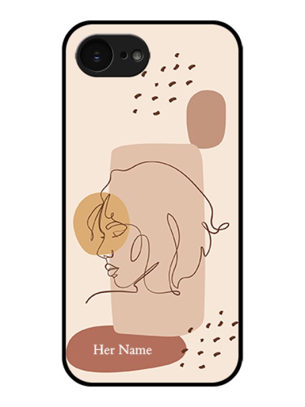 Custom Apple iPhone 17e Custom Glass Phone Case - Calm Woman Line Art Design