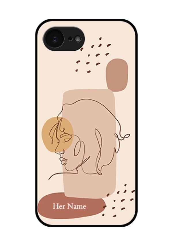 Apple iPhone 17e Custom Glass Phone Case - Calm Woman Line Art Design