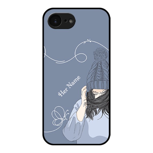 Apple iPhone 17e Custom Glass Phone Case - Girl In Winter Outfit Design