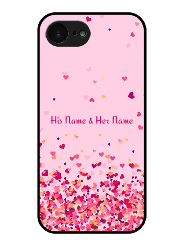Custom Apple iPhone 17e Custom Glass Phone Case - Floating Hearts Design