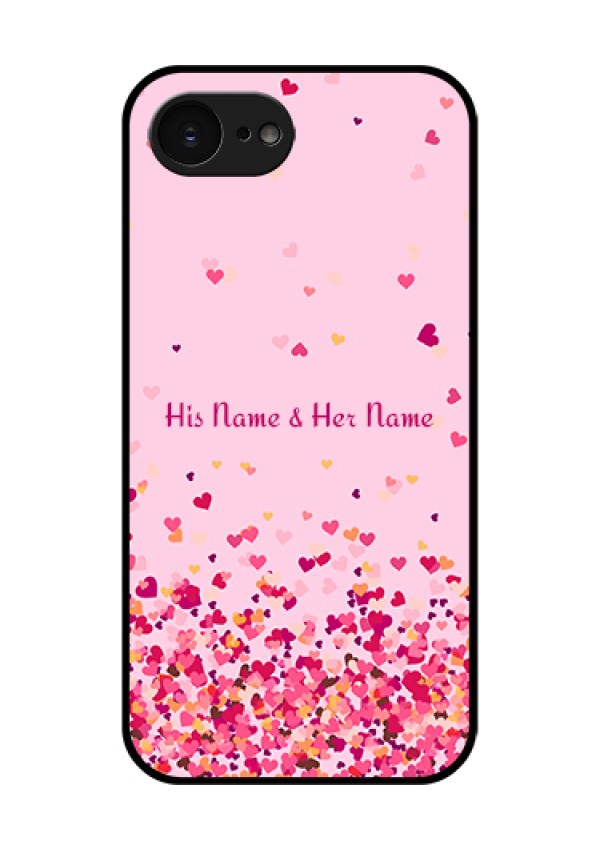 Apple iPhone 17e Custom Glass Phone Case - Floating Hearts Design