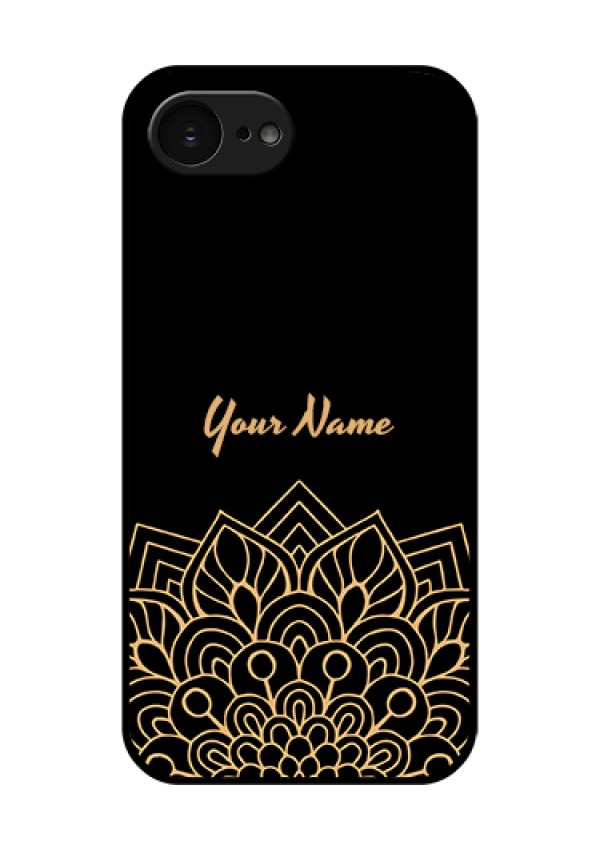 Apple iPhone 17e Custom Glass Phone Case - Golden Mandala Design