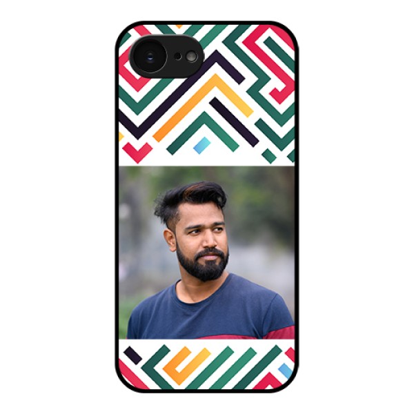 Apple iPhone 17e Custom Glass Phone Case - Colorful Maze Pattern Design Apple iPhone 17e Custom Glass Phone Case - Colorful Maze Pattern Design