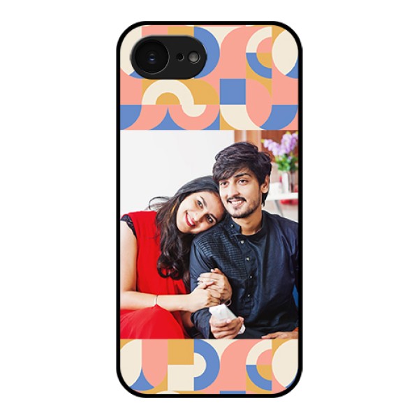 Apple iPhone 17e Custom Glass Phone Case - Semi - Circle Maze Pattern Design Apple iPhone 17e Custom Glass Phone Case - Semi - Circle Maze Pattern Design
