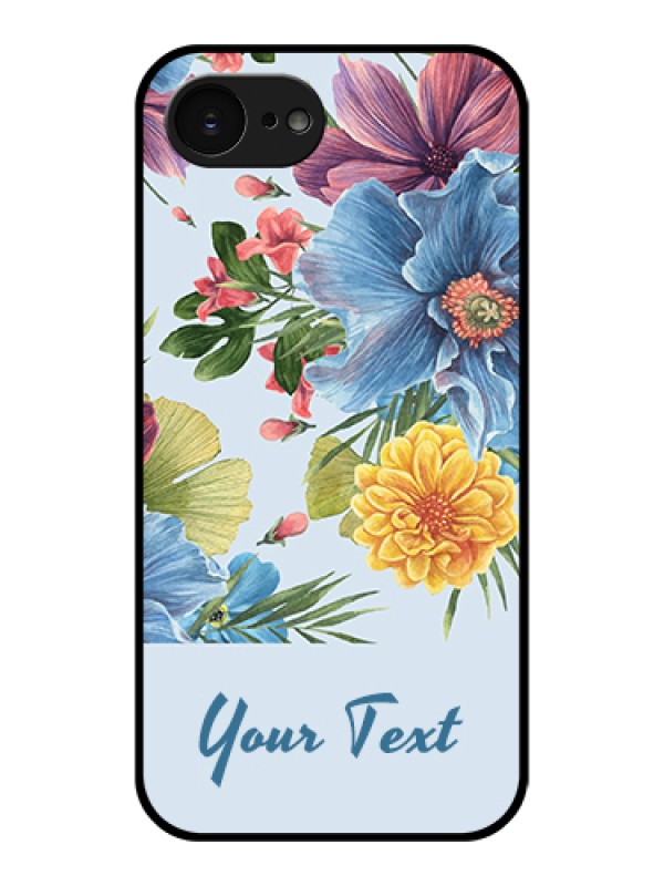 Custom Apple iPhone 17e Custom Glass Phone Case - Stunning Watercolored Flowers Painting Design